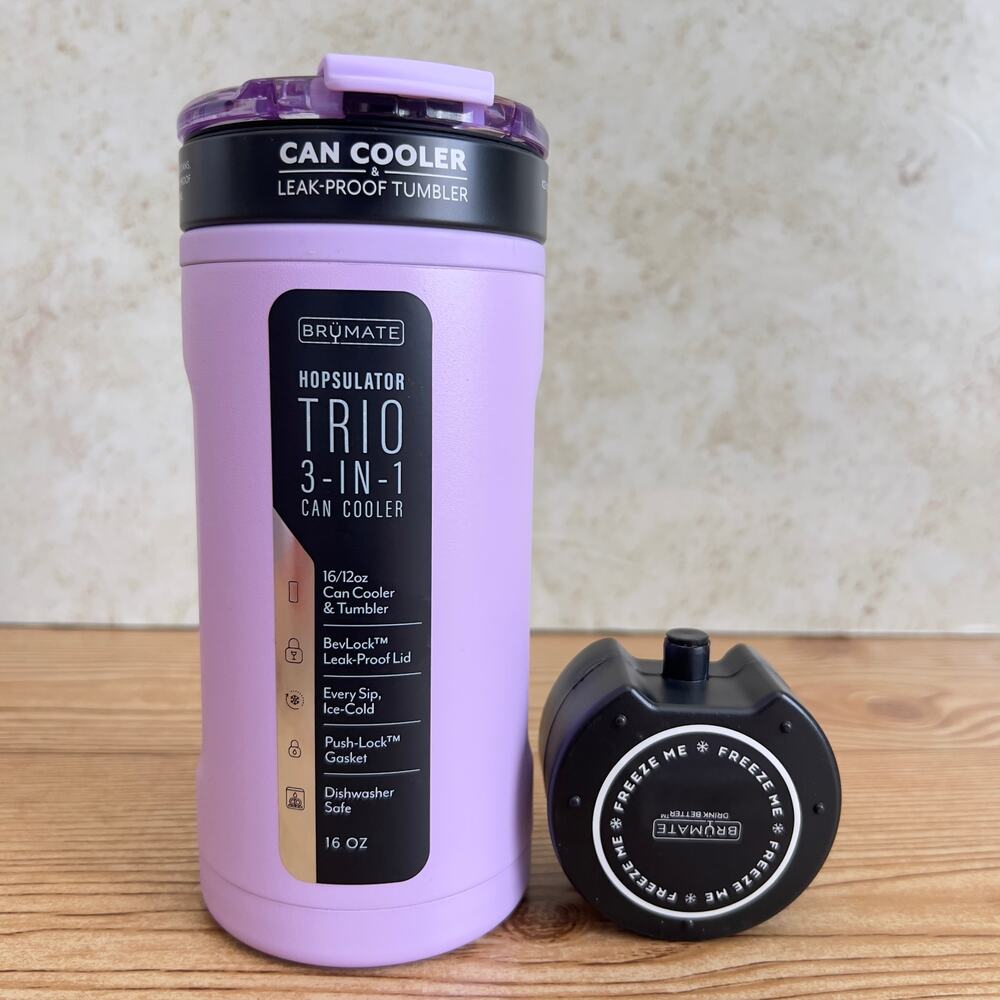 Brumate Hopsulator Trio 3 in 1 Can Cooler Tumbler 16/12 oz Lavander